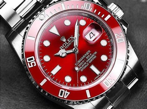 rolex red text dial|Rolex with red face.